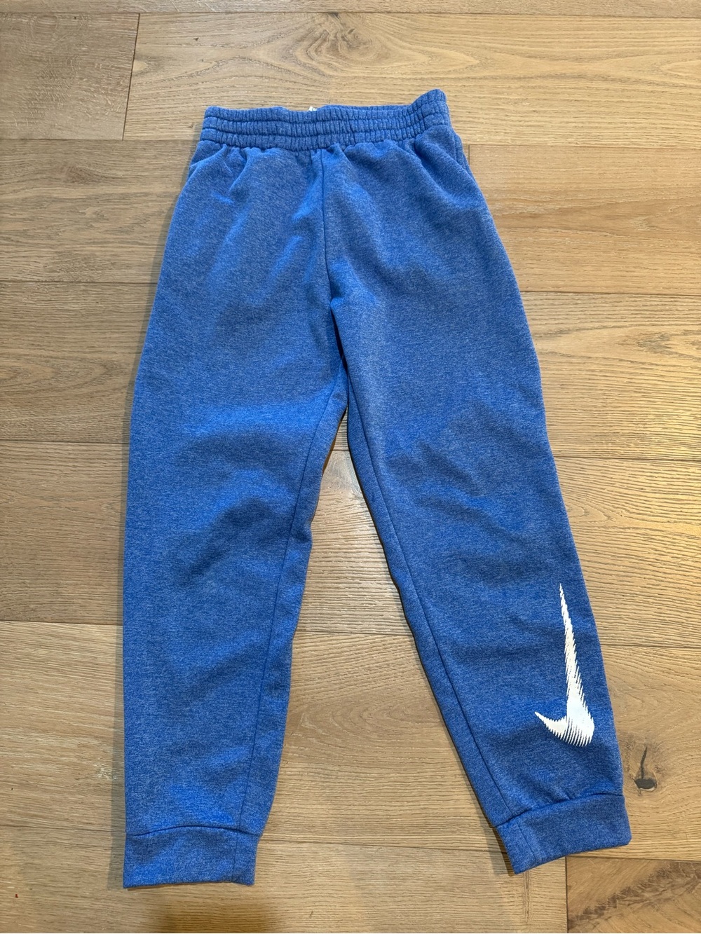 Nike Boys Blue Sweat Joggers with White Swoosh